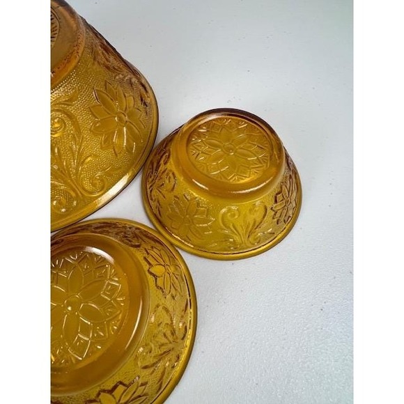 Vintage Amber Tiara Indiana glass large and small bowls serving‎ set mid century - Picture 16 of 16